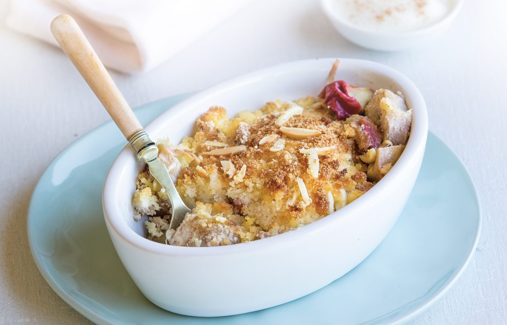 Rhubarb and banana coconut crumble Rhubarb and banana coconut crumble