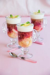 Rhubarb ginger trifles