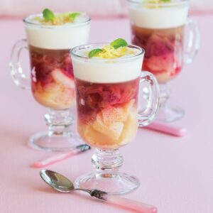 Rhubarb ginger trifles