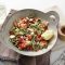 Saganaki prawns with greens