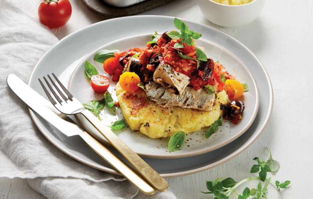 Sardine salsa with potato cakes Sardine salsa with potato cakes