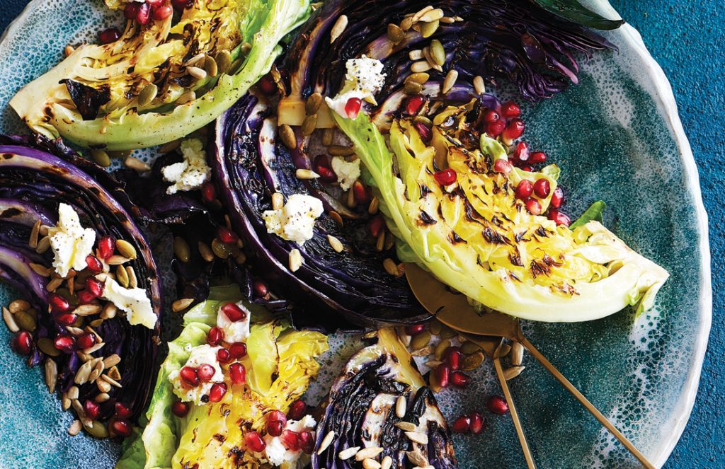Seared cabbage with feta, nuts and seeds Seared cabbage with feta, nuts and seeds