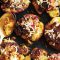 Smashed crispy roast potatoes with turmeric and coconut