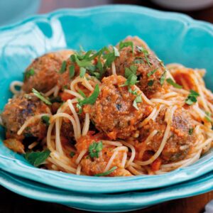 Spaghetti and meatballs with hidden veges