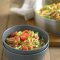 Spaghetti with bacon and Brussels sprouts