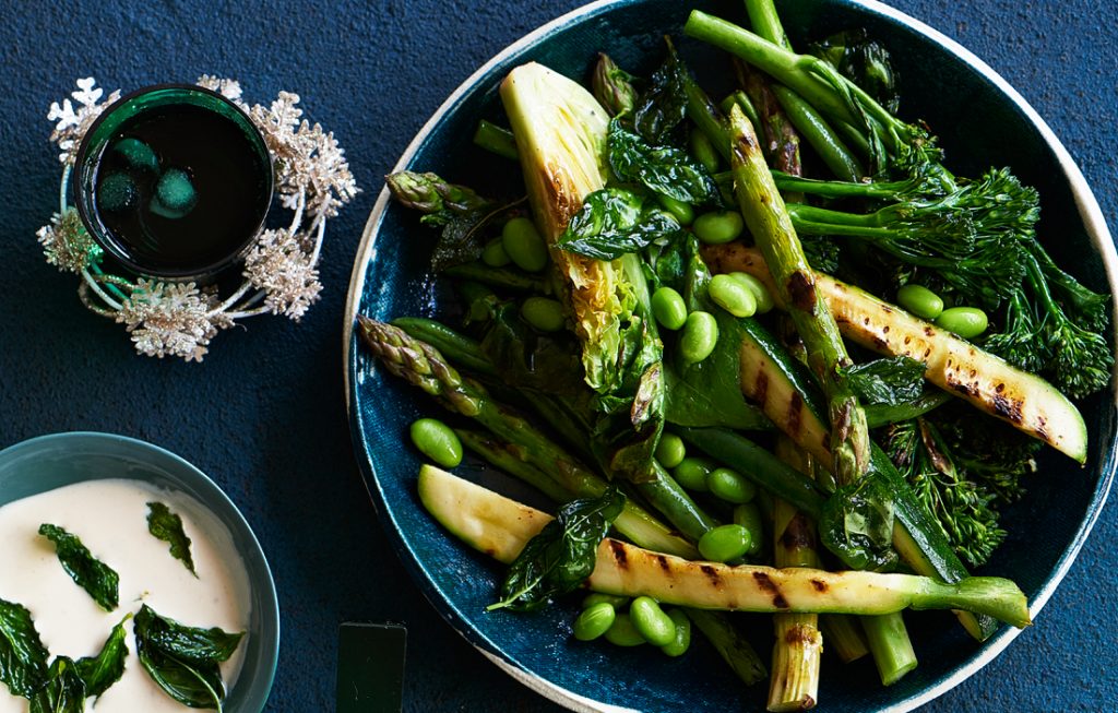 Summer greens with tahini sauce Summer greens with tahini sauce
