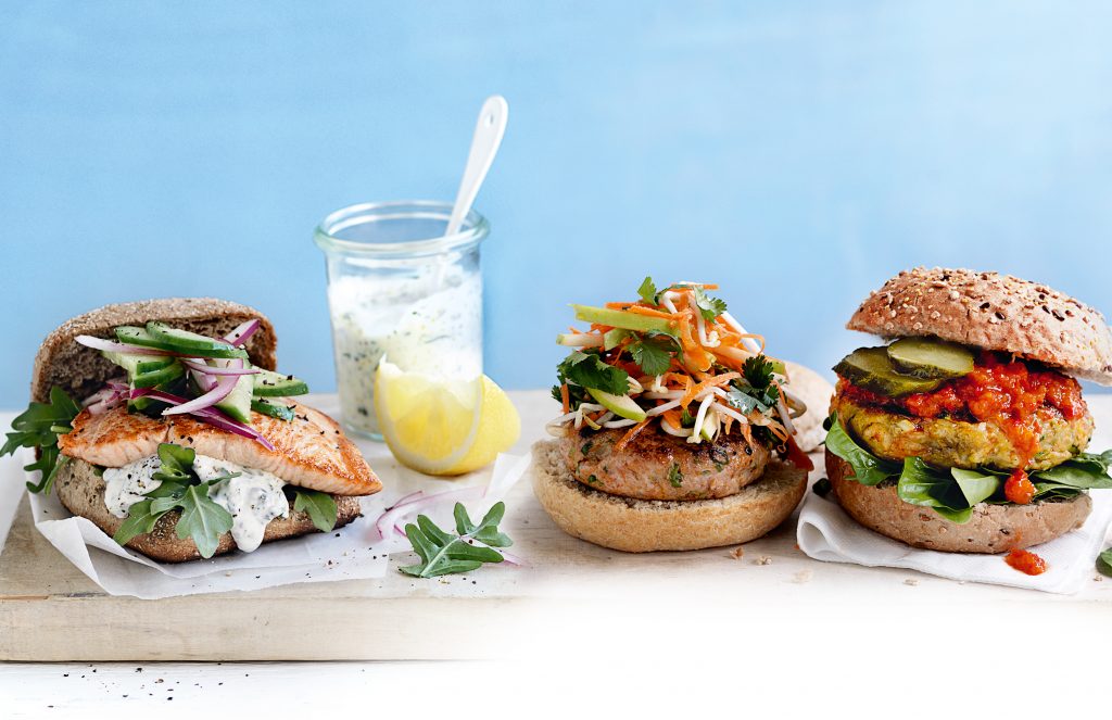 Thai chicken burgers with apple slaw Thai chicken burgers with apple slaw