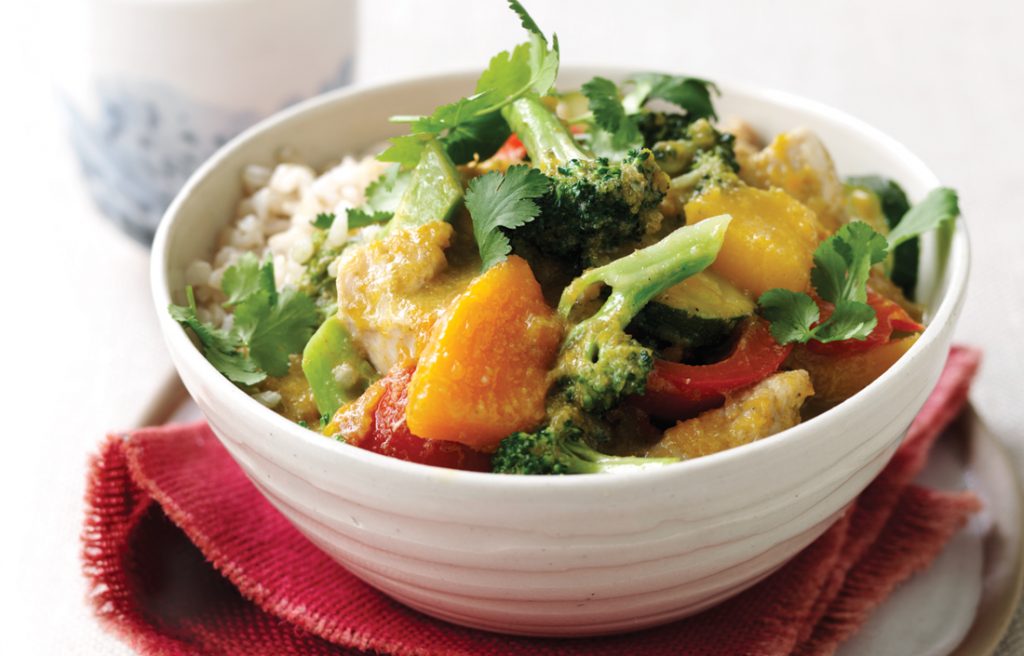 Thai yellow chicken curry with coconut rice Thai yellow chicken curry with coconut rice