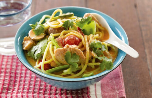 Thai red noodle soup