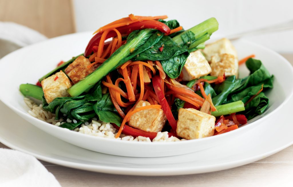 Tofu stir-fry with Asian greens, chilli and lemongrass Tofu stir-fry with Asian greens, chilli and lemongrass