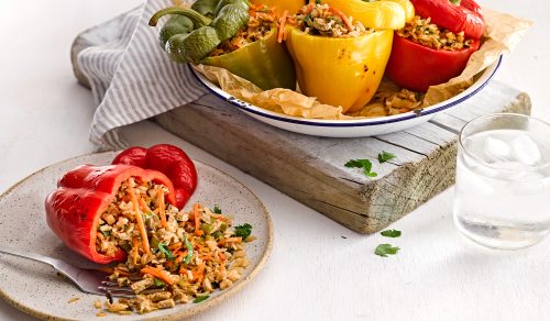 Vegan stuffed capsicum