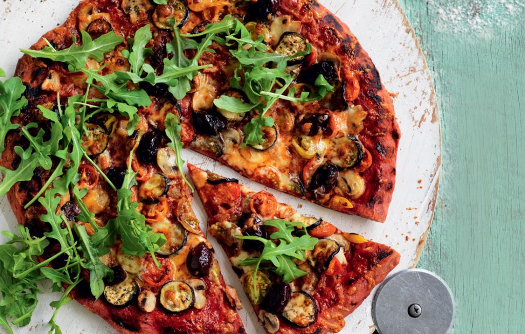 Healthy vegetarian pizza Healthy vegetarian pizza