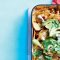 Vegetarian nachos with jalapeño sour cream