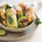 Vietnamese fresh spring rolls with peanut sauce