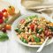 Warm salmon and cannellini bean penne salad