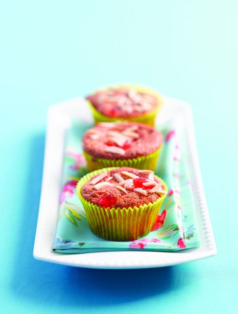 Almond and cherry crunch muffins