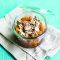 Apricot and apple crumble jars