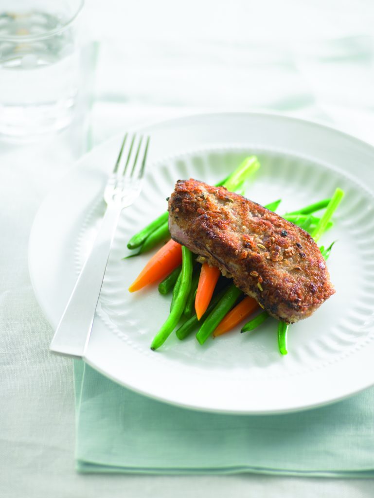 Apricot-crumbed lamb steaks Apricot-crumbed lamb steaks