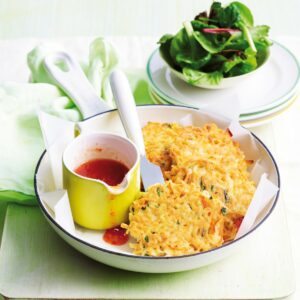 Asian noodle fritters with sweet chilli sauce