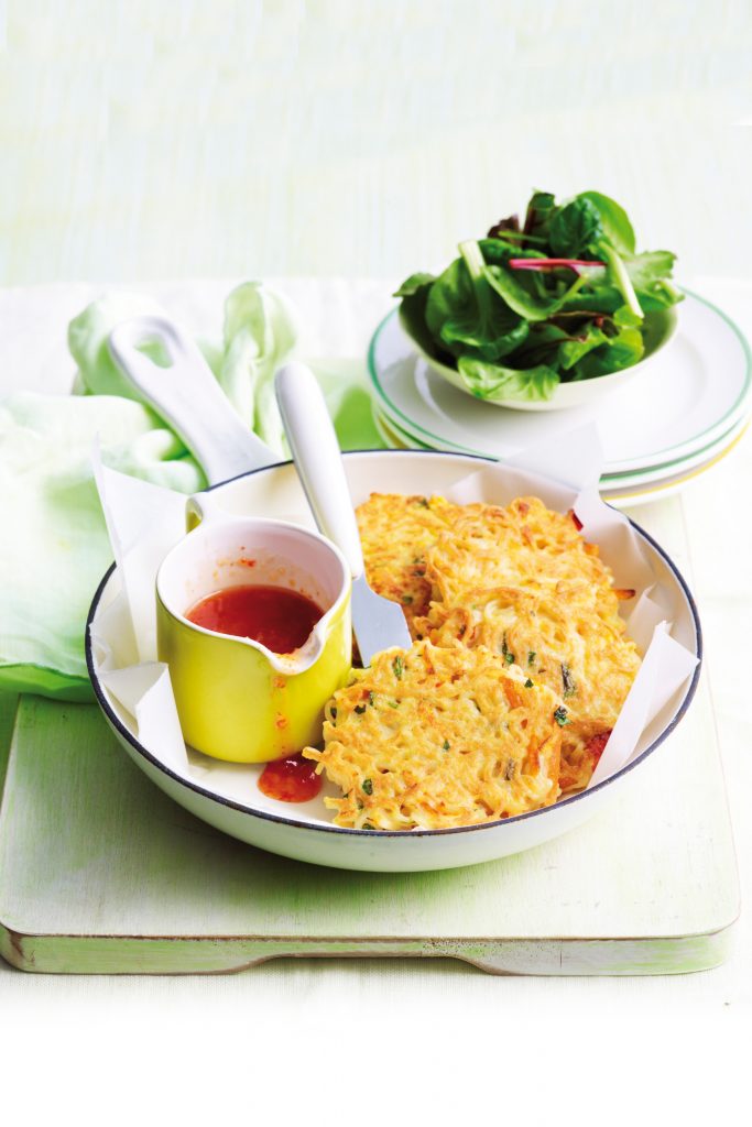 Asian noodle fritters with sweet chilli sauce