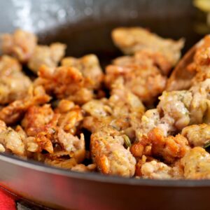 What does browning meat do?