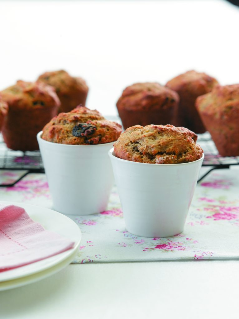 Banana and raisin bran muffins