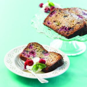 Banana and raspberry loaf cake