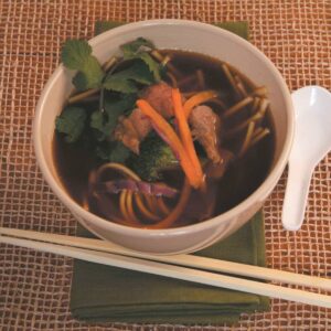 Beef and vege udon noodle soup