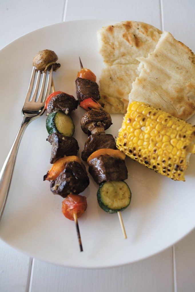Beef kebabs with balsamic citrus marinade