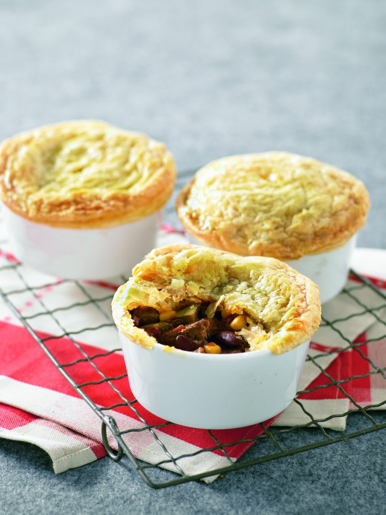 Beef and chilli bean pies Beef and chilli bean pies