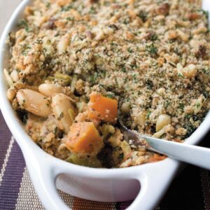 Butter bean and vegetable crumble