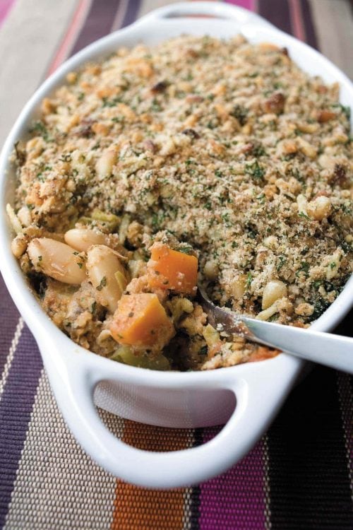 Butter bean and vegetable crumble