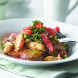 Café scramble with smoked salmon