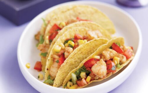 Cajun fish tacos with corn salsa