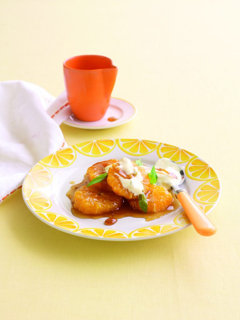 Caramelised oranges with passionfruit yoghurt
