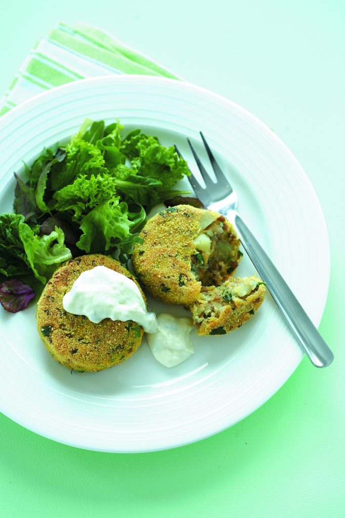 Carrot and lentil patties with tzatziki Carrot and lentil patties with tzatziki