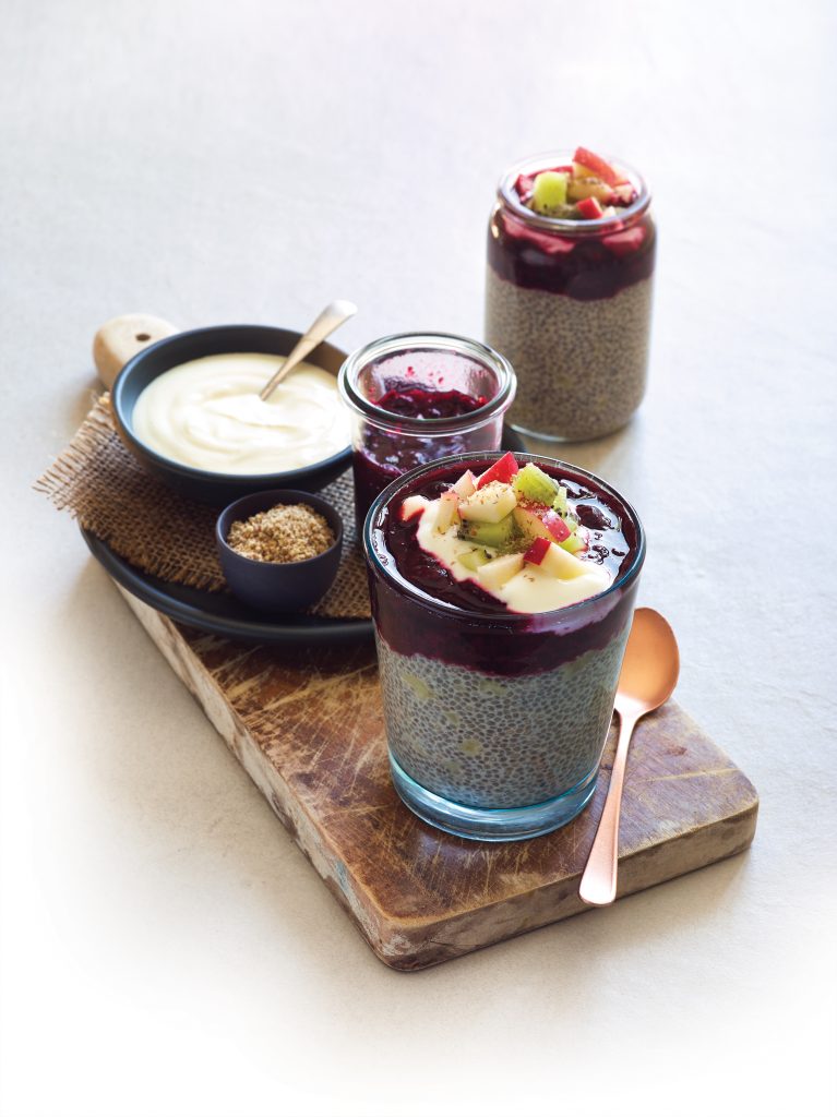 Chia and mixed berry breakfast pudding Chia and mixed berry breakfast pudding