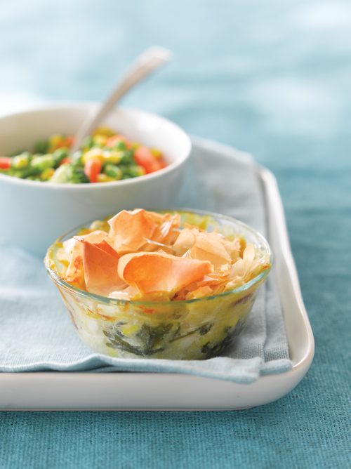 Chicken and bacon filo pies