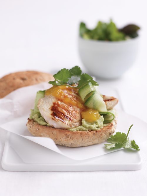 Chicken and mango chutney burger
