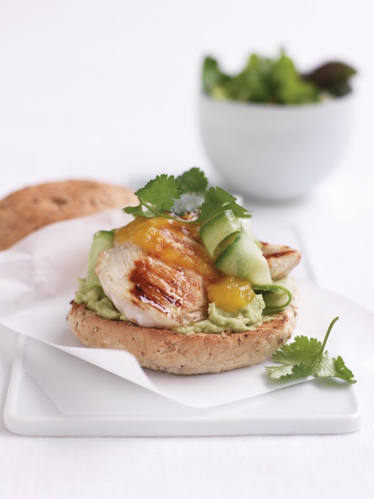 Chicken and mango chutney burger Chicken and mango chutney burger