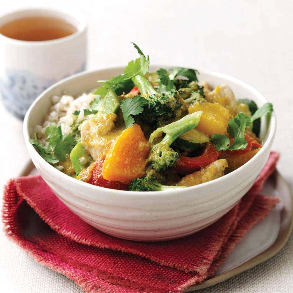 Chicken and pumpkin green curry Chicken and pumpkin green curry