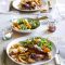 Chicken bake with sweet roasted veges and rocket and mandarin salad