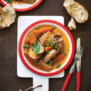 Chicken in red wine