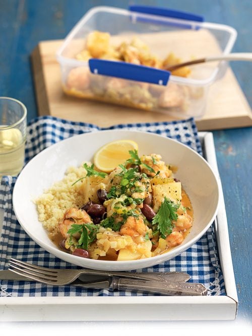 Chicken, leek, lemon and olive casserole