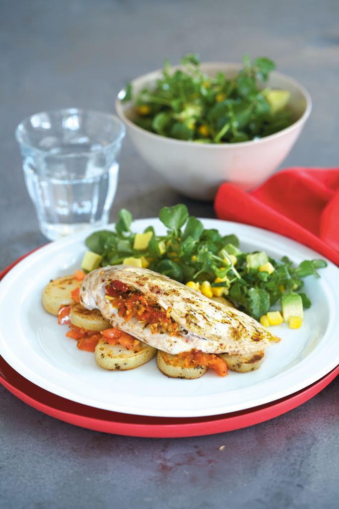 Chicken stuffed with almond and tomato