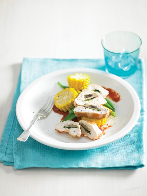 Chicken stuffed with spinach and cheese