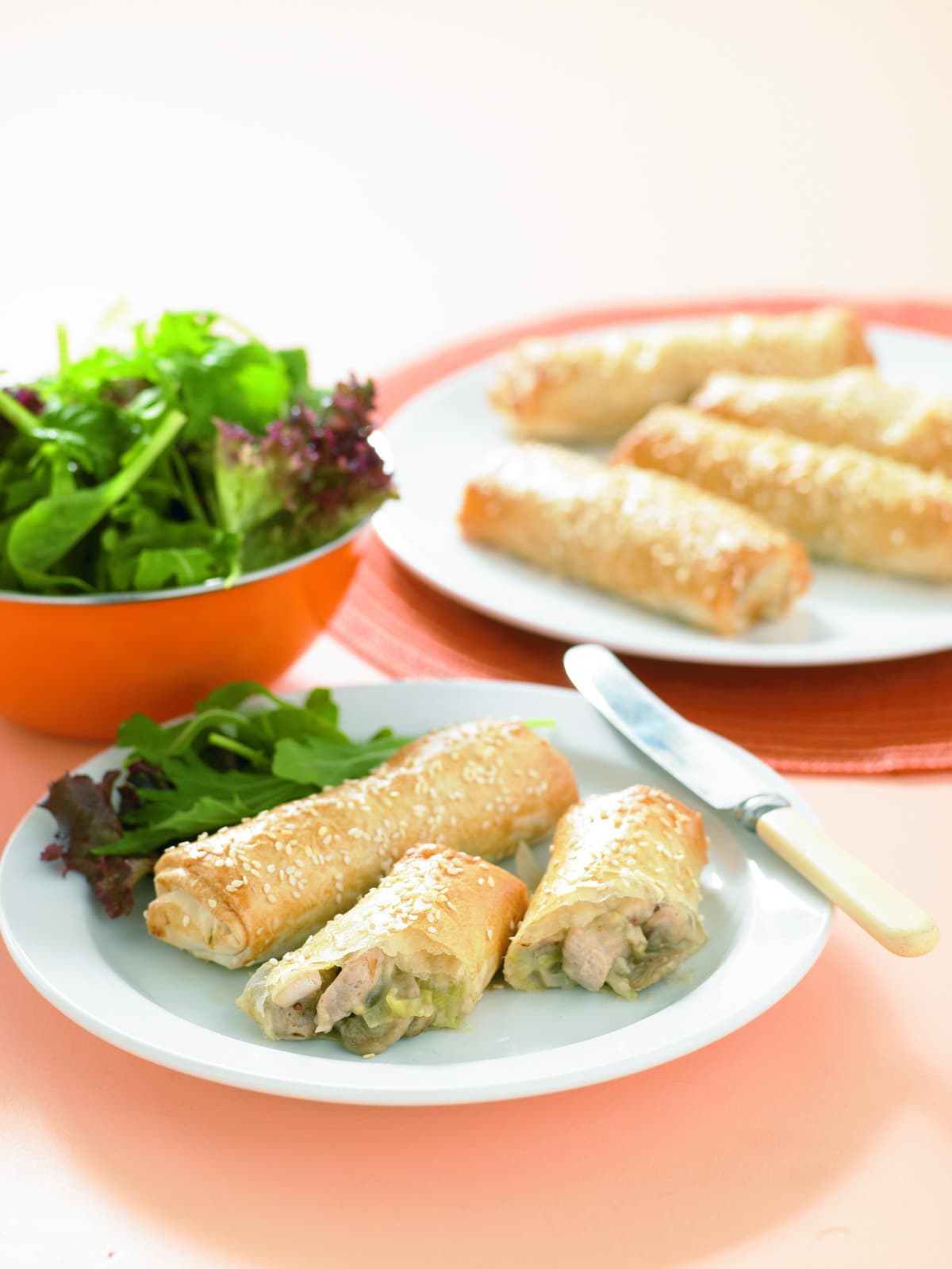 Chicken And Mushroom Filo Rolls Chicken And Mushroom Filo Rolls
