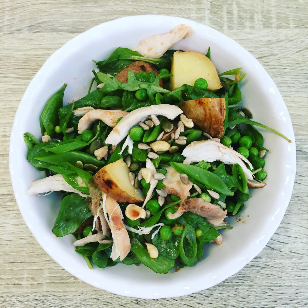 Chicken and potato salad with red curry dressing - Healthy Food Guide