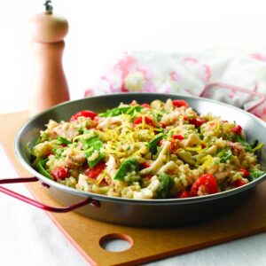 Chicken and squid paella