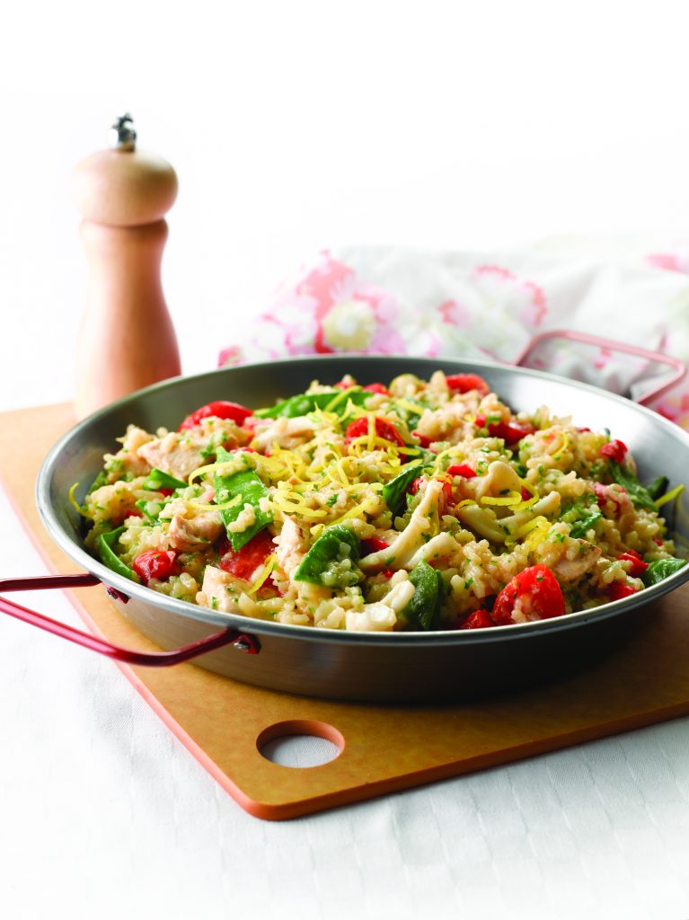 Chicken and squid paella Chicken and squid paella